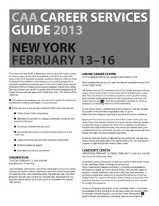 2013 Career Services Guide to the CAA Annual Conference in New York